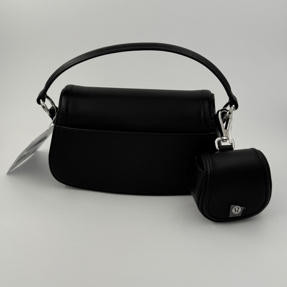 Lululemon Cactus Leather Mini Bag Black Shoulder Bag with Nano Pouch NWT